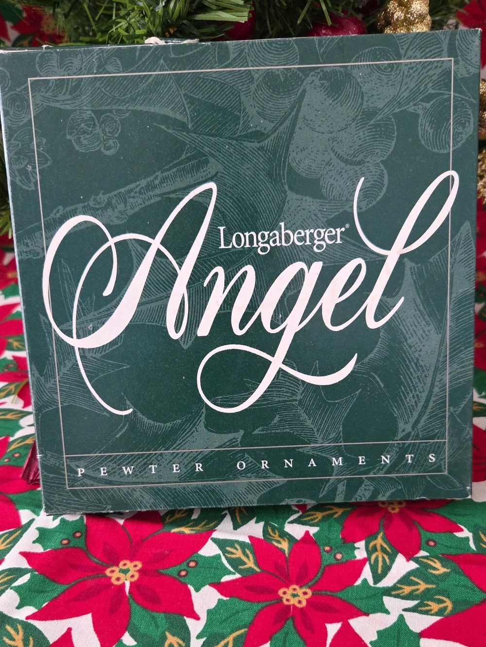 *1998* Longaberger 4 Pewter Angel Ornsment Set. Peace, Hope, Joy And Love